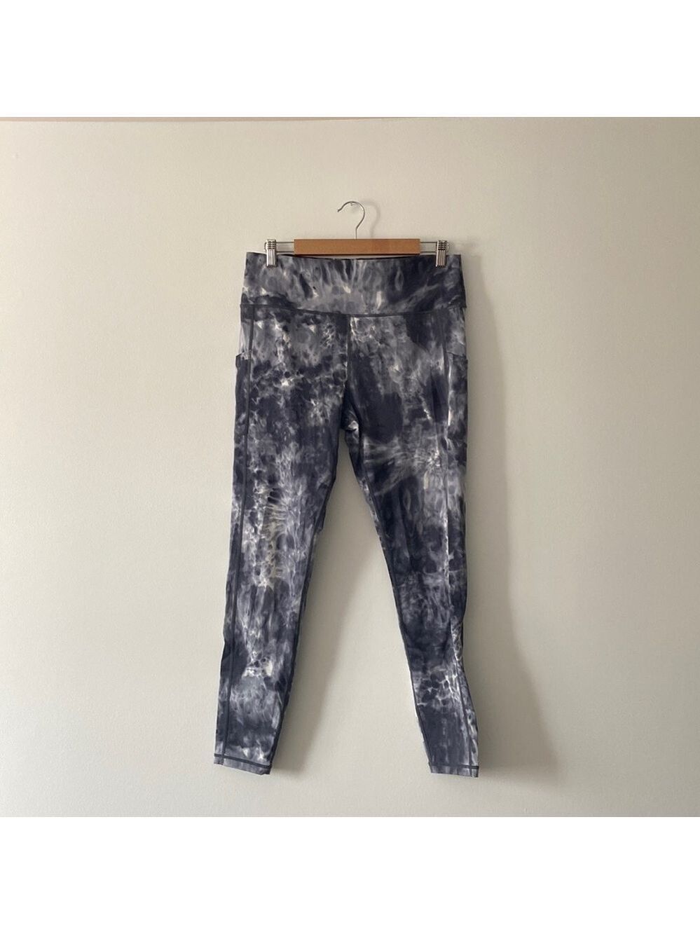 ZYIA Active Multi Gray Storm Hendrix Side Pocket Tie Dye Leggings Size 14-16